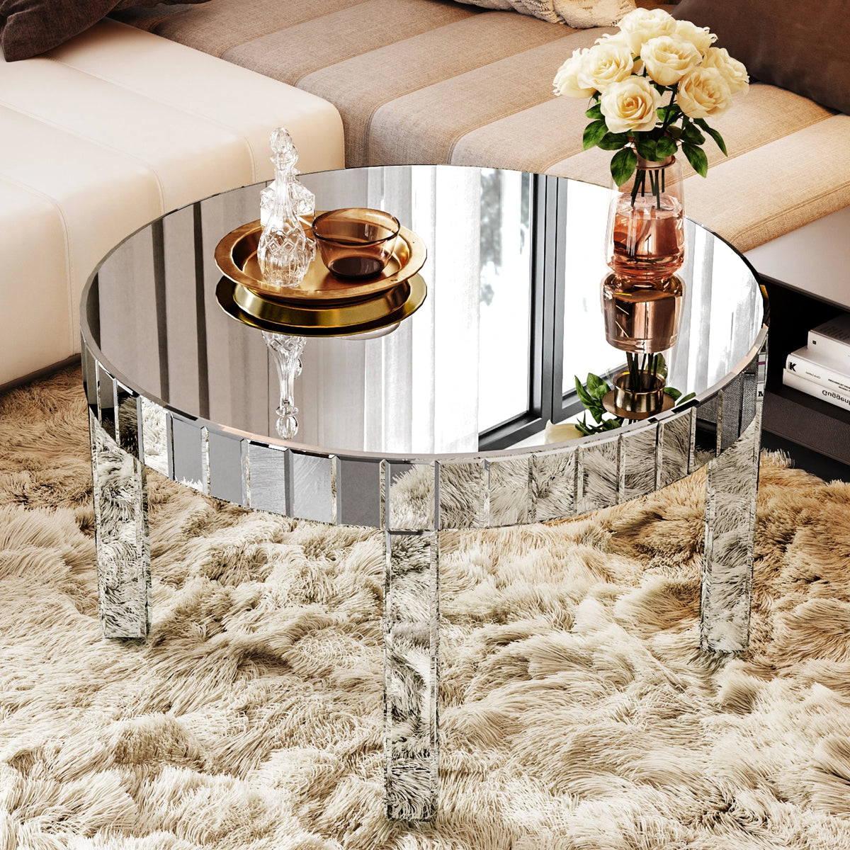 The Lucienne Fluted Mirror Coffee Table