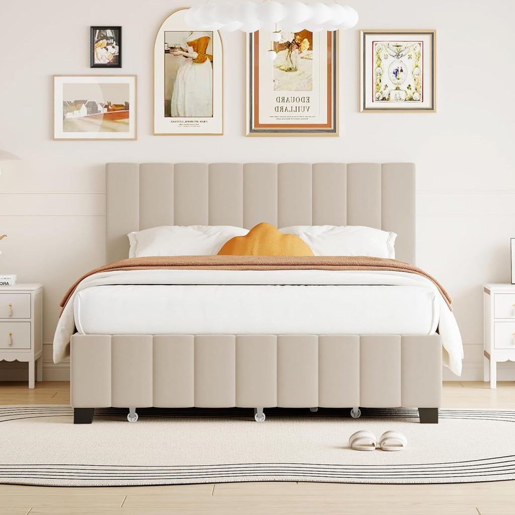The Maren Velvet Trundle Bed