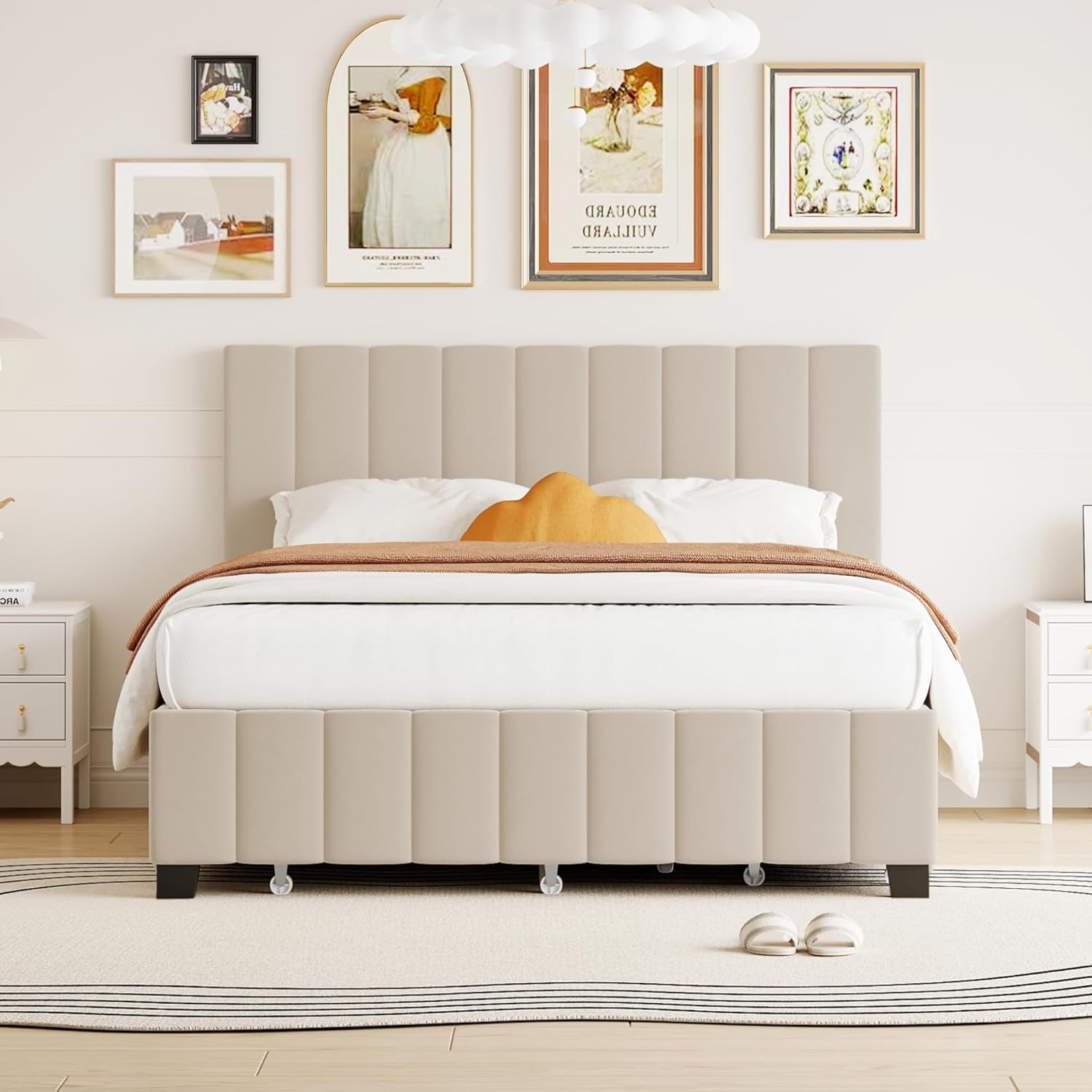 The Maren Velvet Trundle Bed