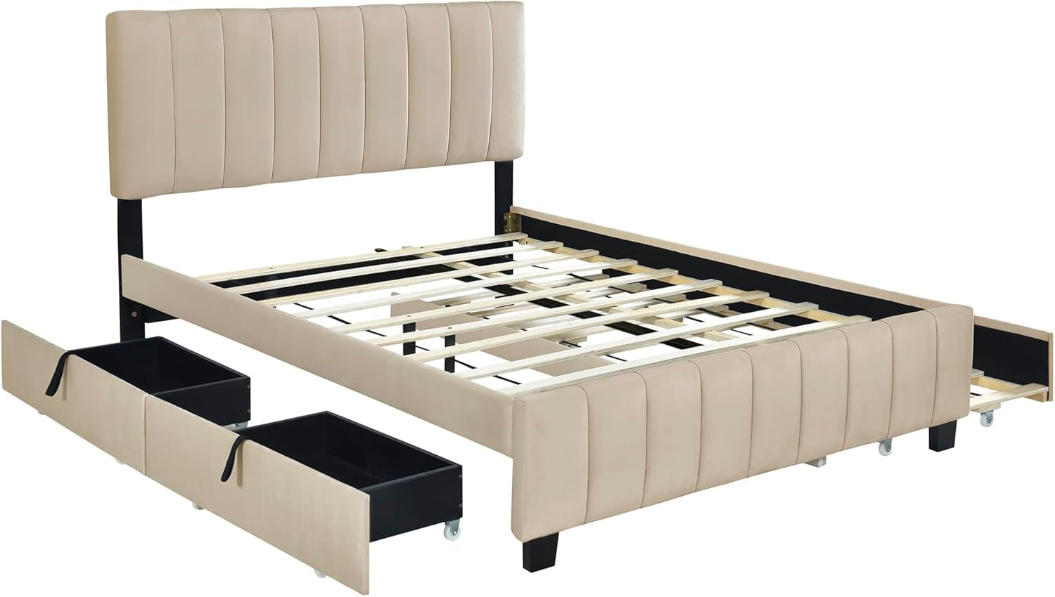 The Maren Velvet Trundle Bed